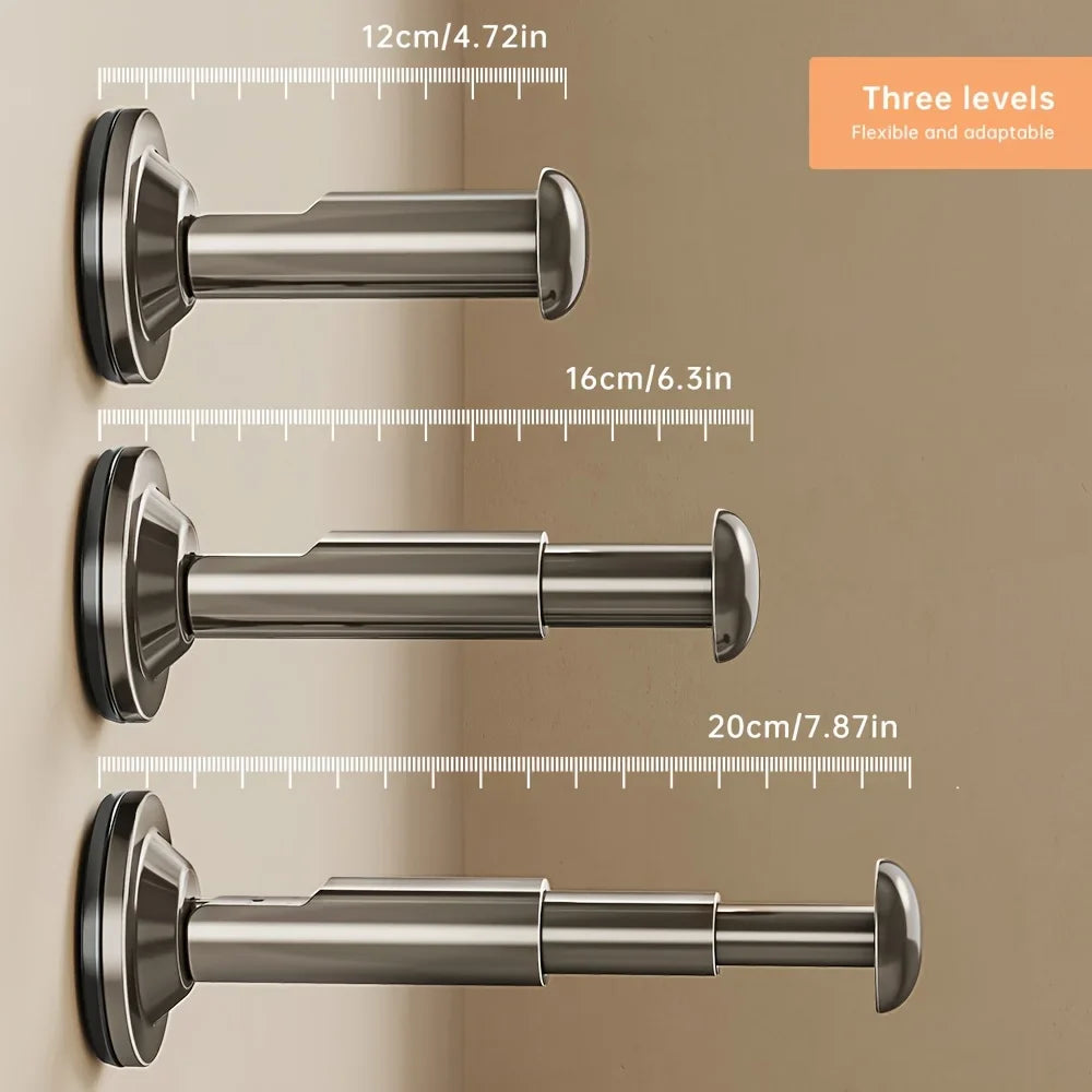 Carvallo FlexiHang | Teleskopfäste med sugkopp | Justerbar & borrfri | För badrum, hall & tvättstuga