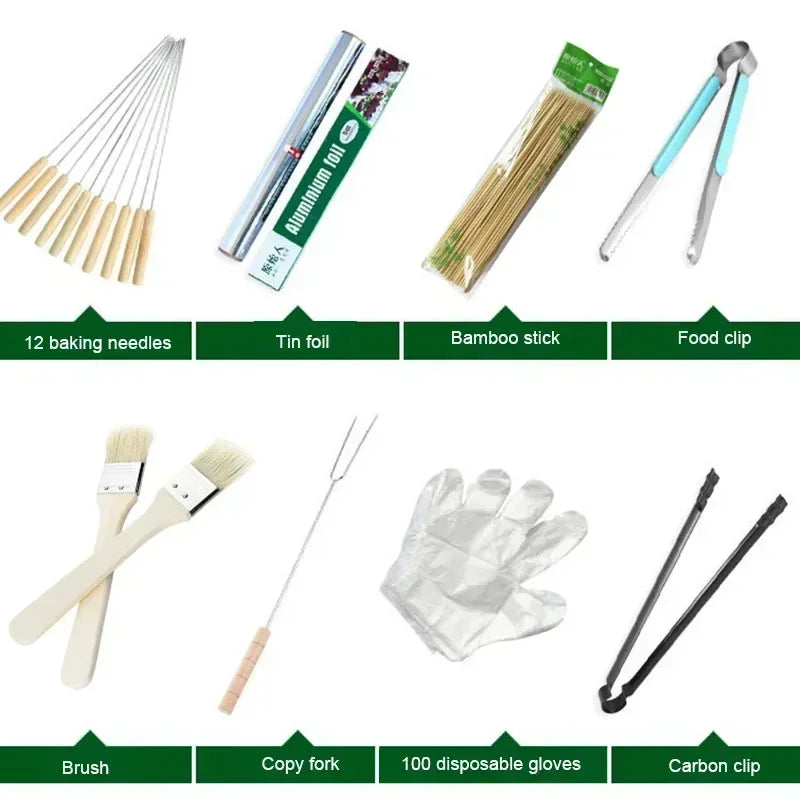 Carvallo Pro Fällbar Kolgrill | Bärbar & stabil | För utomhus, camping & picknick | 60 × 20 × 31,5 cm