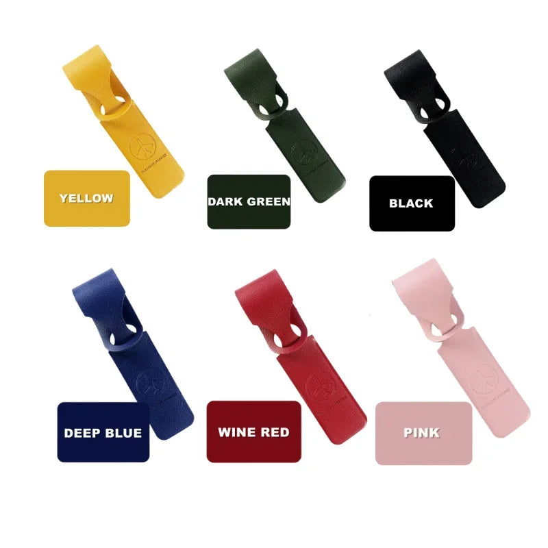 Carvallo Koffertagg i konstläder | Adressetikett för resebagage | Bagagetagg för väskor och väskor | 9 färger