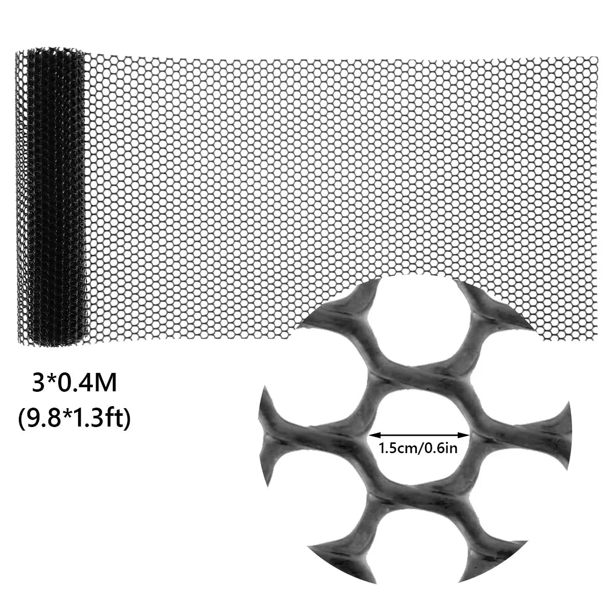 Carvallo Mesh | Plaststängselnät för trädgård & stångskydd | 300 × 40 cm / 600 × 40 cm | Väderbeständig & kan anpassas