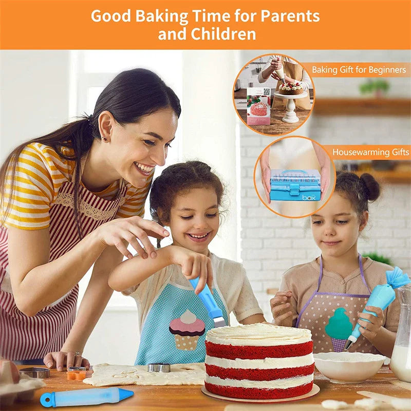 Carvallo MasterKit Tårta dekoration Set 236-delar | Spritspåsar & tyllar i rostfritt stål | Komplett set för bakentusiaster