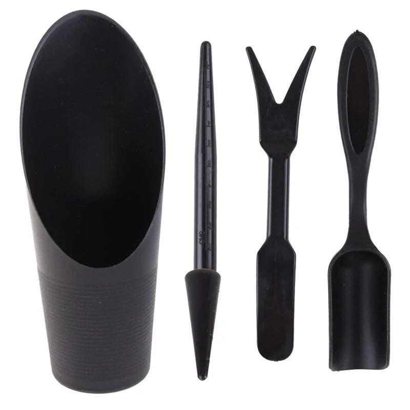 Carvallo Mini Trädgårdsverktyg Set | 4-delat set för balkong & inomhusväxter | För omplantering, sådd & plockning