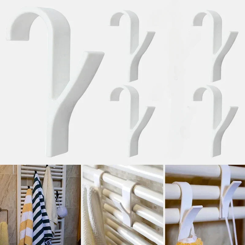 Carvallo Radiator Hook Set | 4-Pack | Space-Saving & Transparent | For Bathroom & Kitchen