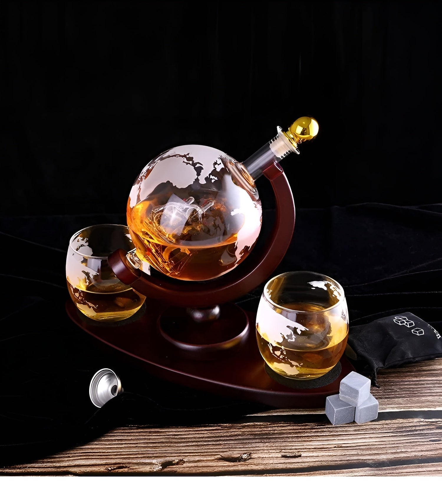 Kristall-Whiskykaraff med glas – Världskuladesign | Dekorativ för kontor &amp; hem