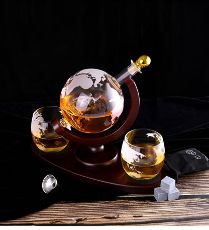 Kristall-Whiskykaraff med glas – Världskuladesign | Dekorativ för kontor &amp; hem