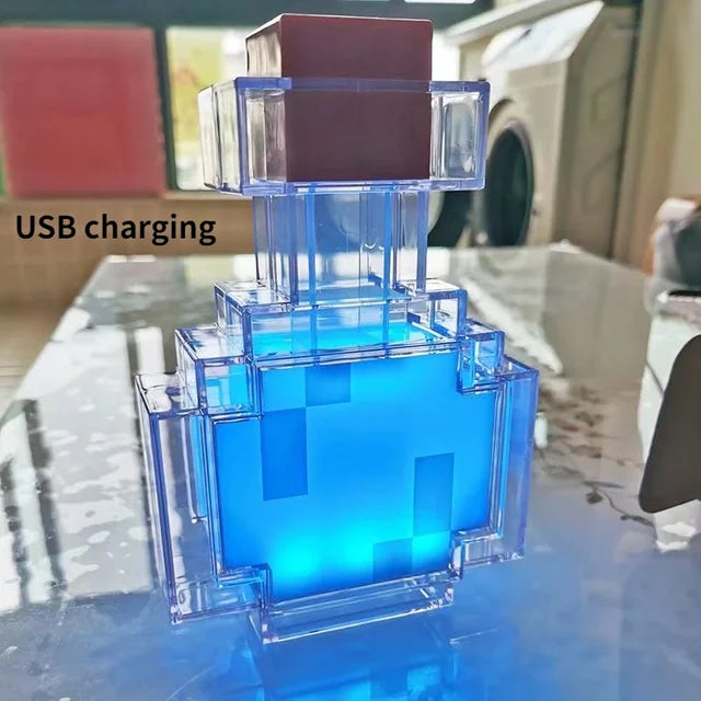 LuxRoyale Minecraft Inspirerad Potion Lampa – Färgväxlande LED Nattlampa med Touchkontroll &amp; USB Uppladdningsbar