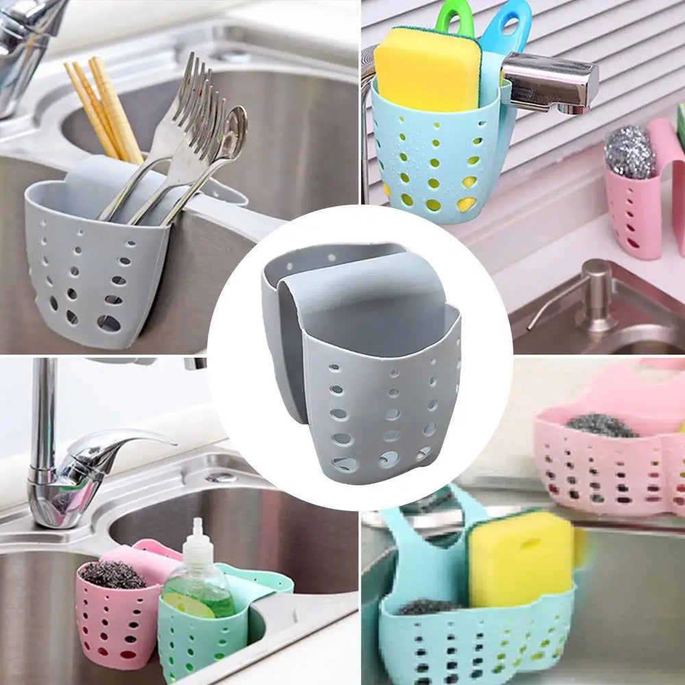 Carvallo-Organizer DuoGrip | Sadel-design i silikon för dubbelhandfat | Svamp- & tvål-hållare | Flexibel & halkfri