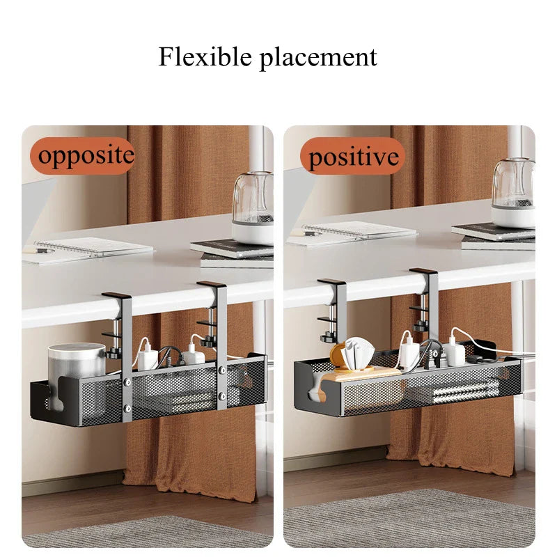 Carvallo Kabelmanagement Under skrivbordet | Metallhylla utan borrning | Kabelhållare & organiserare för kontor & kök