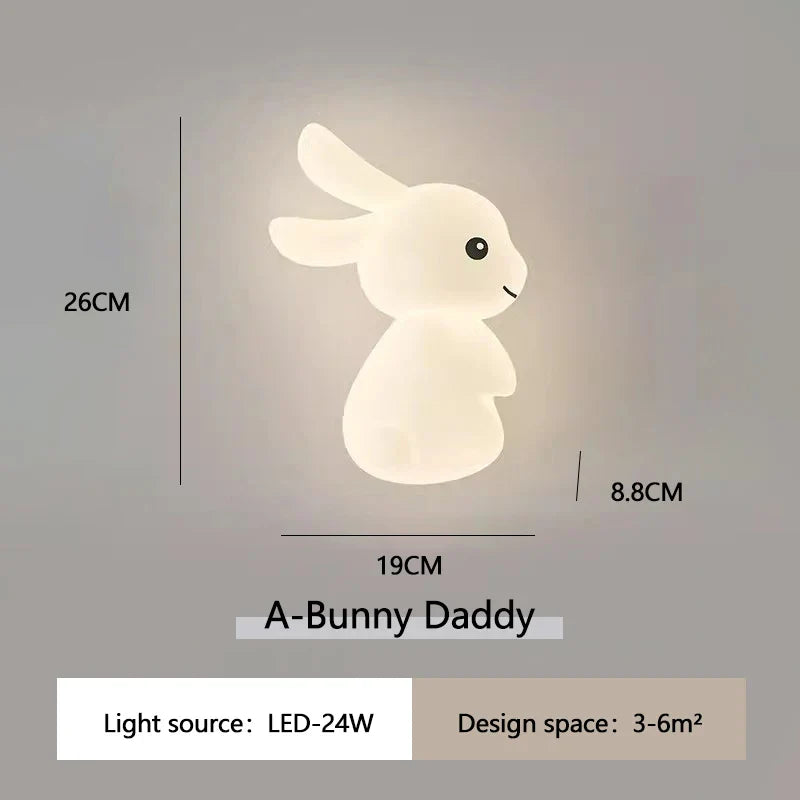 RabbitLicht - Söt LED Kanin Vägglampa för Barnrum