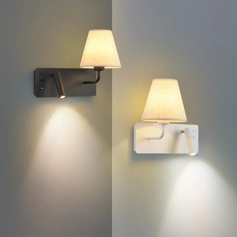LuminoWall - Modern vägglampa med USB och läslampa