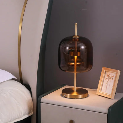 LumiGlass - Modern Glastakkelampa | Elegant LED Nattlampa för Sovrum &amp; Vardagsrum