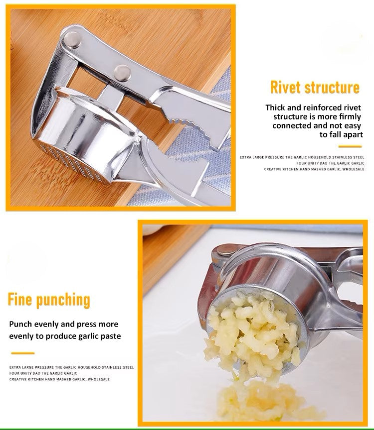 Robust vitlökspress i rostfritt stål