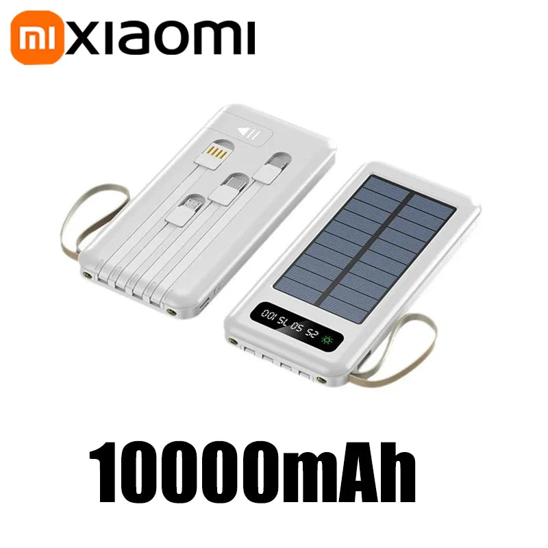 Carvallo SolarCore 50K Solkraftbank 50.000 mAh | Med campingljus, 4 laddkabel och Dual USB | Snabbladdningsfunktion & utomhuskompatibel