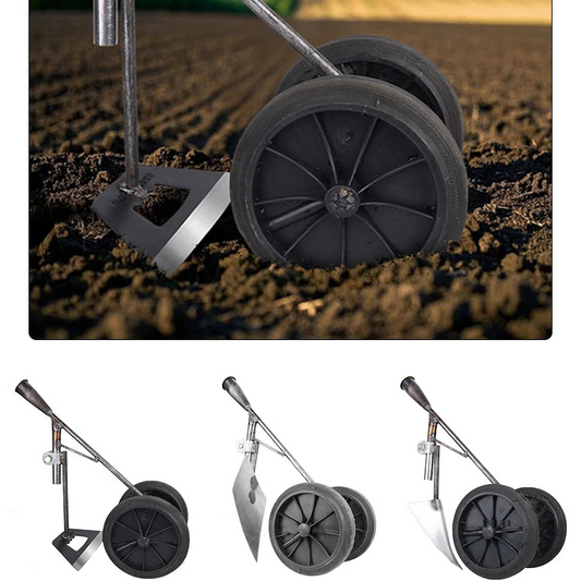 Carvallo TerraRex Duo | Handgjord av manganstål | För ogräsrensning & jords uppluckring | Utan handtag