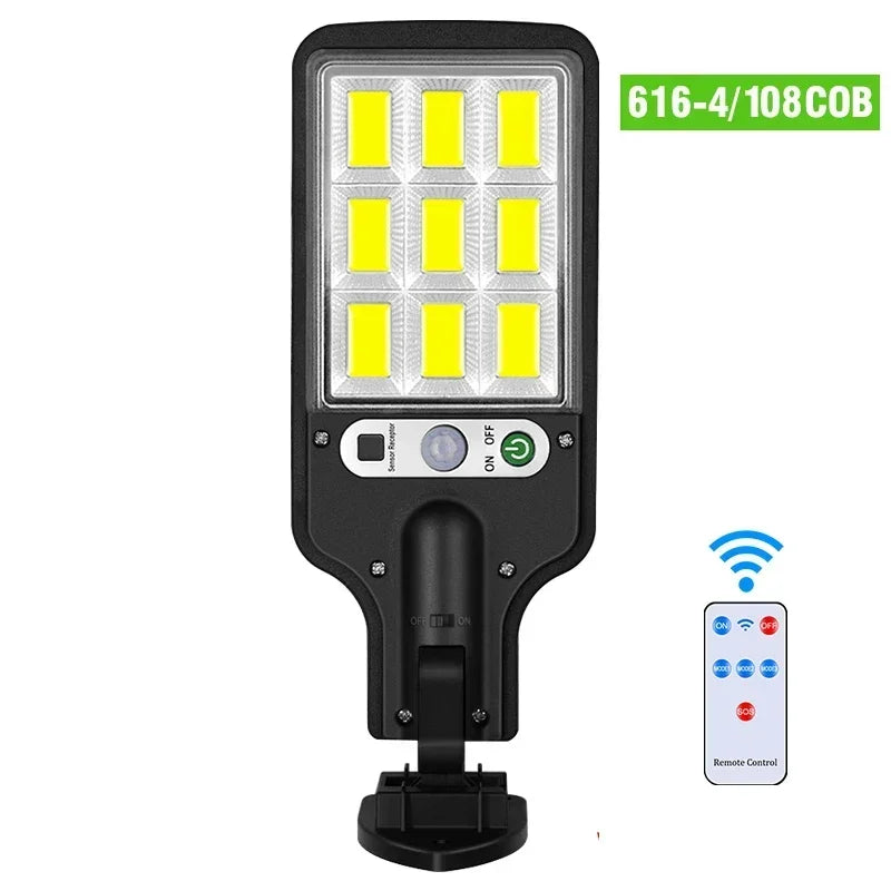Carvallo MotionBright Solarlampa med rörelsesensor | IP65 Vattentät | Med fjärrkontroll &amp; 3 ljuslägen | För trädgård, vägg &amp; uppfart