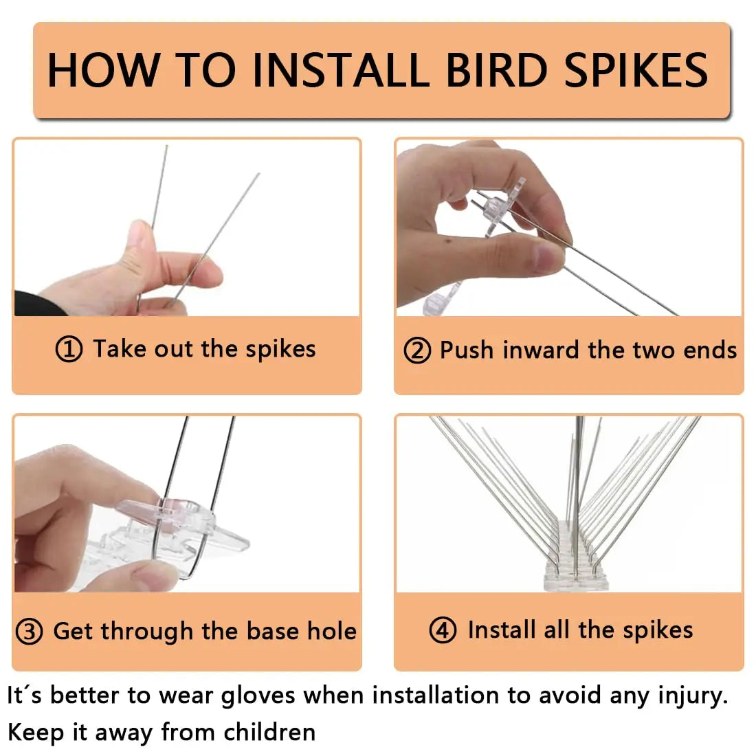 Carvallo Taubenabwehr Spikes | 12-pack rostfritt stål fågelavskräckning | UV-beständig & väderbeständig | För tak, balkong & staket