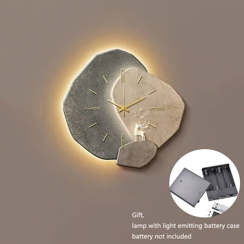 CreamWind - Modern Väggklocka med Tyst Visare och Valfritt Ljus