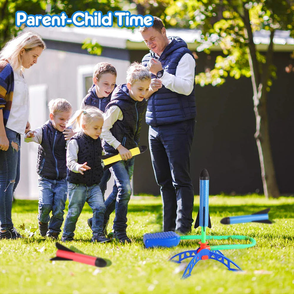 Carvallo-Raketenwerfer för barn | 6 Färgglada skumraketer | Höj- och sänkbar | 100% Barnkraft