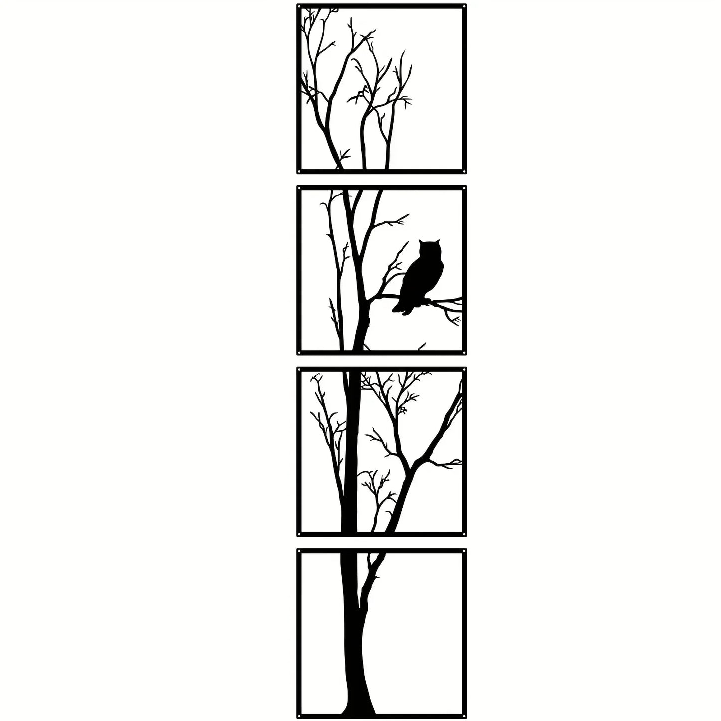 Väggdekoration Träd och Uggla - Minimalistisk och Stilig