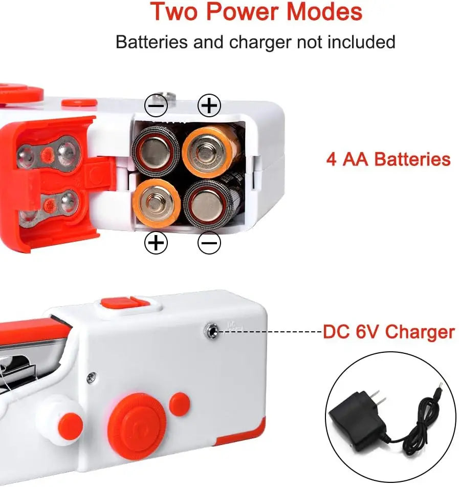 Carvallo Mini Symaskin | Bärbar & Praktisk | För DIY & Reparationer på språng | Vit/Rosa/Svart