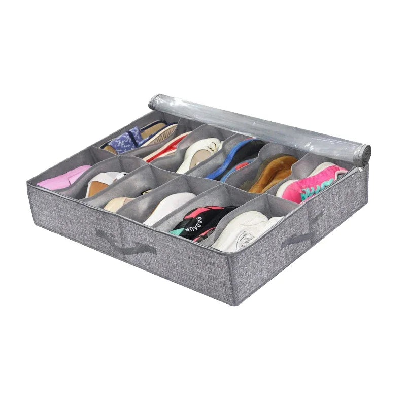 Carvallo Underdyn | För upp till 12 par skor | Med fönster & handtag | Fällbar & dammtät