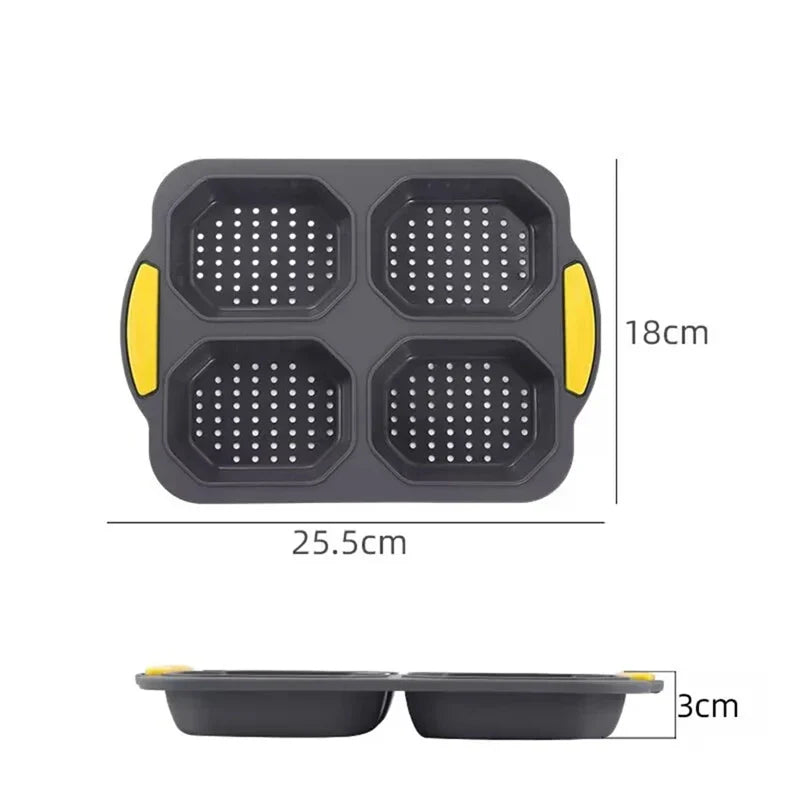 Carvallo SilicoBake | Silikonform för hamburgerbröd | Non-stick & värmeresistent | Fällbar & återanvändbar