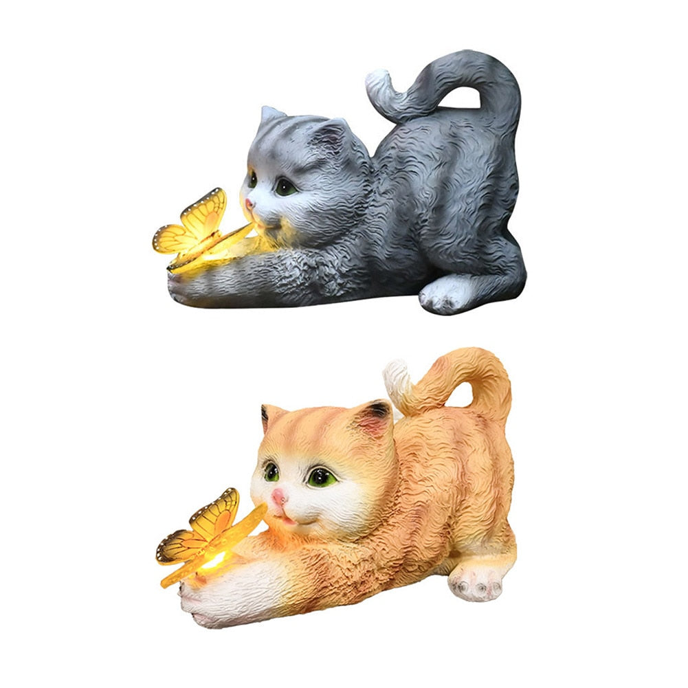 Carvallo - Solcellsdrivna havbelys med katt- och fjärilsfigurer