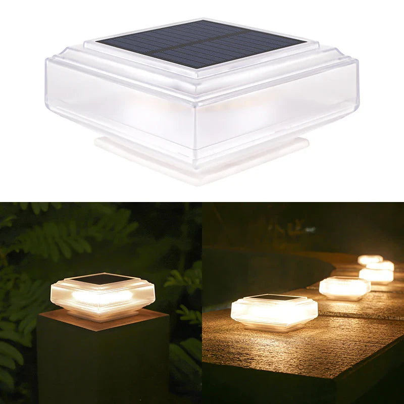 Carvallo LumoCap | Vit LED-lampa | Med solpanel &amp; batteri | För trädgårdsposter &amp; pelare