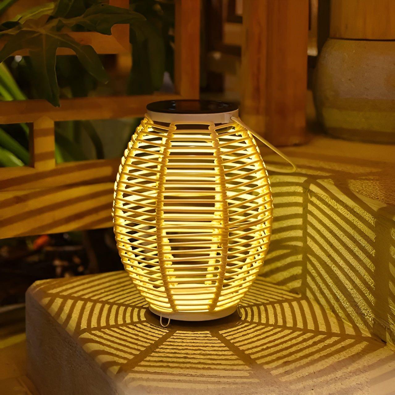 Rattan Light - Kreativ Rattan Solträdgårdsdekoration Lampa