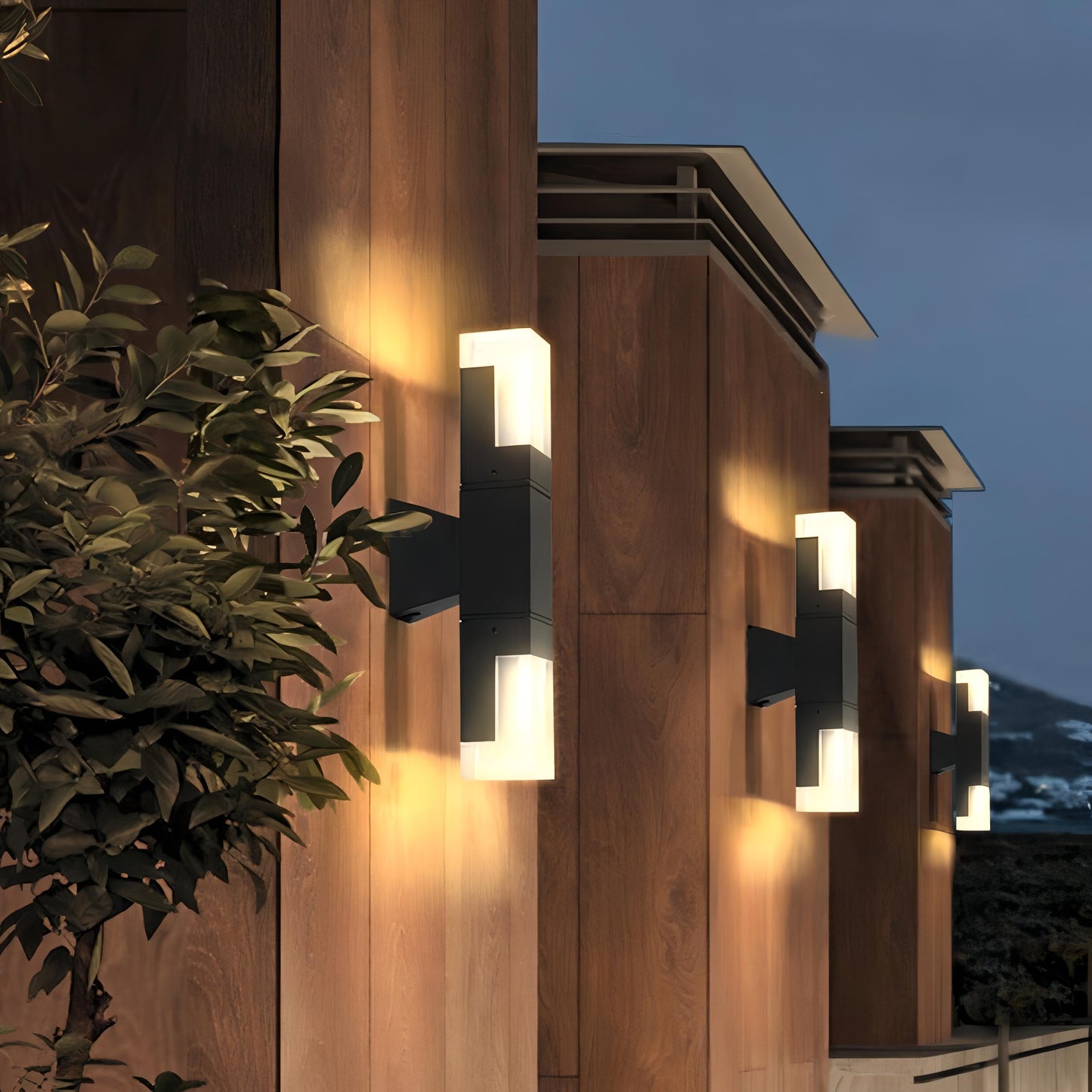 Casen - Utomhus Modern Vattentät Upp/Ner Vägglampa Svart