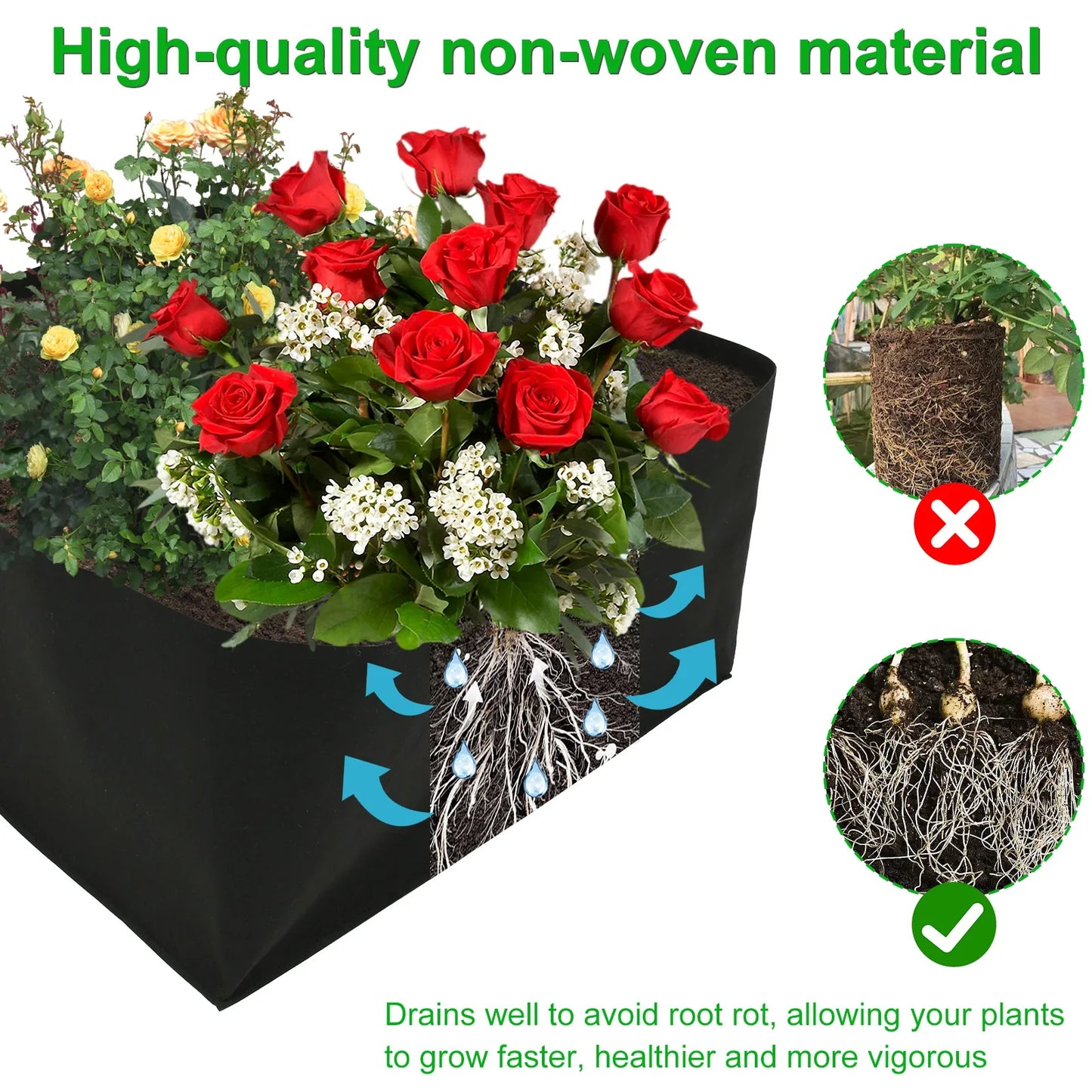 Carvallo FlextoGrow | Högbädd av filt med 4/8 fack | Bärbar & andningsbar | För grönsaker, örter & blommor