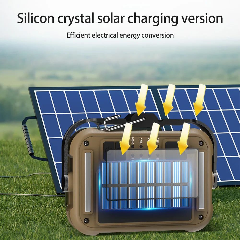 Carvallo Pro Solar-Arbetslampa | 3600 mAh Powerbank | 1000 Lumen | Färgtemperatur justerbar | Sol- & USB-C-laddning | IPX4 Vattentålig