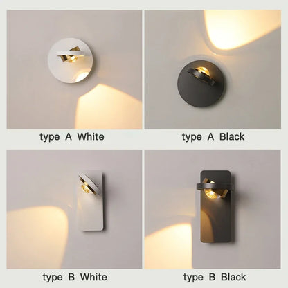 BrightTurn - Modern LED Vägglampa med Rotationsdesign för Sovrum och Vardagsrum