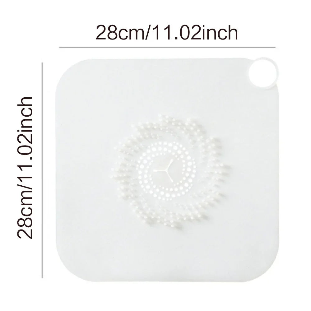 Carvallo Silikonavloppssil för håravstängning | Halkfri hårfångmatta för dusch, bad & kök – 28×28 cm