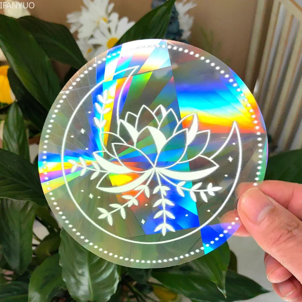 Carvallo fönsterdekal solfångare | Självhäftande med 3D-regnbågseffekt | För fönster, väggar & dekoration