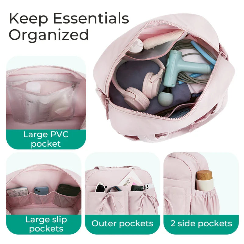 Carvallo Stor damresväska med axelrem | Stilig handväska & axelväska för vardag, arbete, skola & sport | Lätt weekendväska med mycket förvaringsutrymme