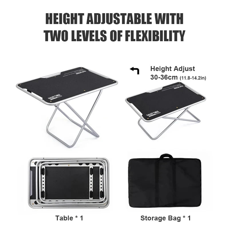 Carvallo Campingtisch GEARVION TacticalPro | Lätt & Bärbar | Aluminiumslegering | 60kg Tragkraft | Utomhus, Camping, BBQ