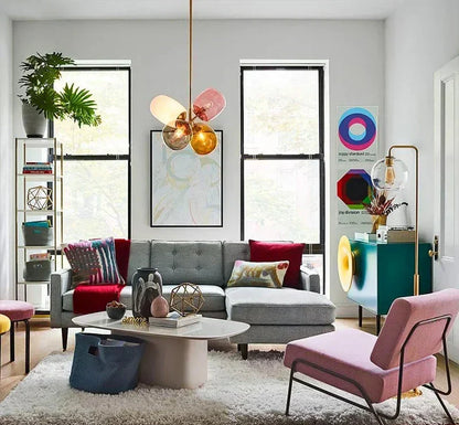 Antheia – Lyx Hänglampa av Färgade Glas med Konstnärlig Design