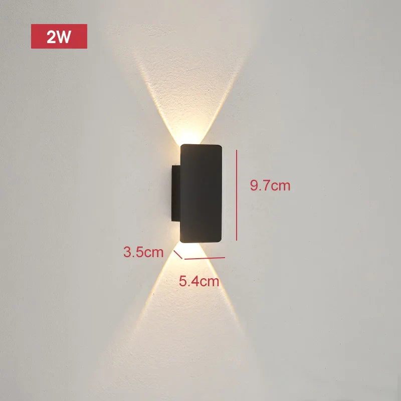 LumaStrix Noir | Väderbeständig LED utomhusvägglampa i aluminium, 18W