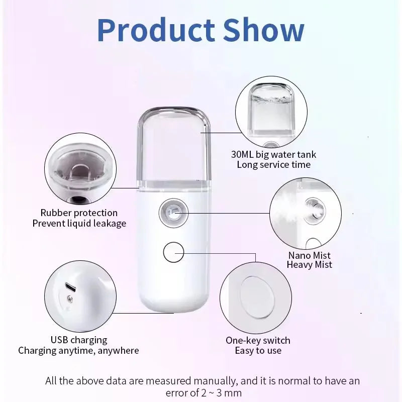 Carvallo MistyMini | Trådlös Nano-ansiktsångare | 30 ml | Bärbar & Laddningsbar