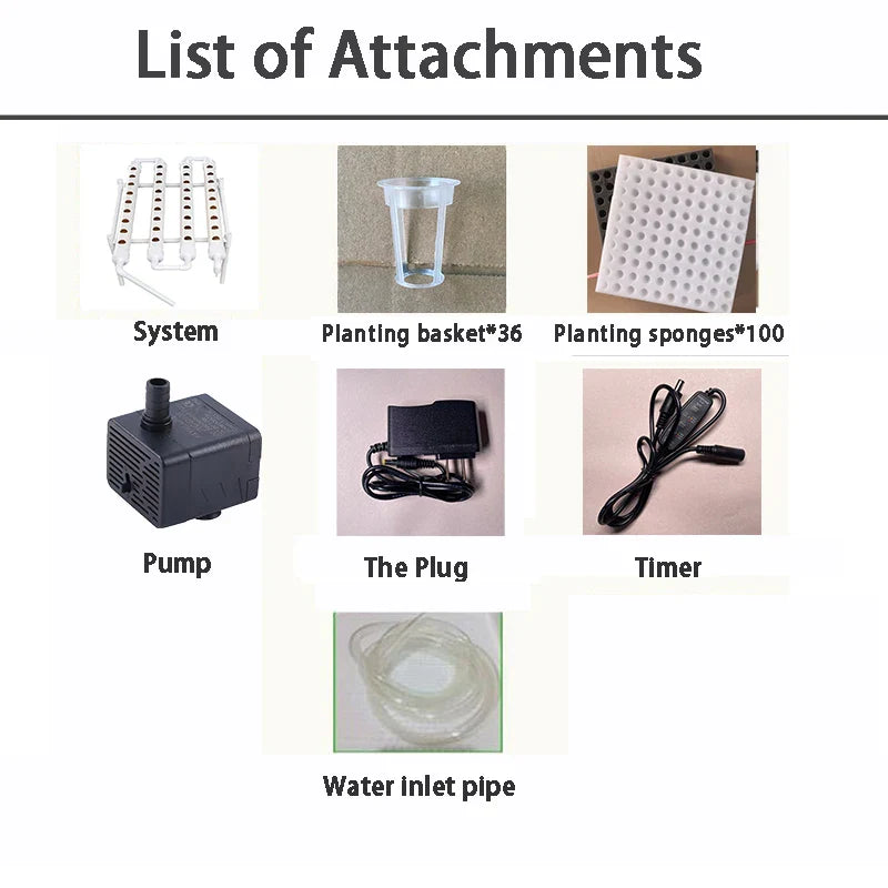 Carvallo | Hydrokultursystem med 36 plantplatser | Jordlös PVC-rörledning för grönsaker och örter | Komplett odlingsset