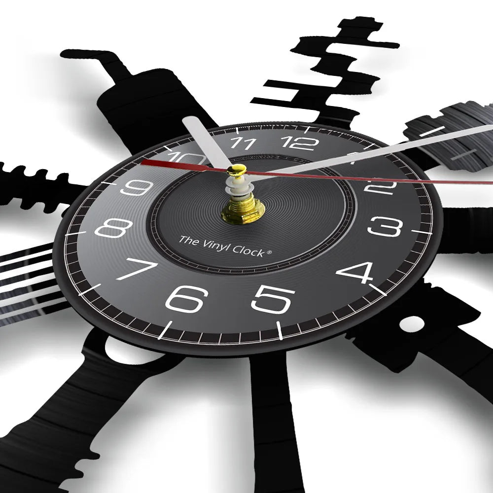 AutoReparation - Vinyl Väggklocka med Modern Garage Design