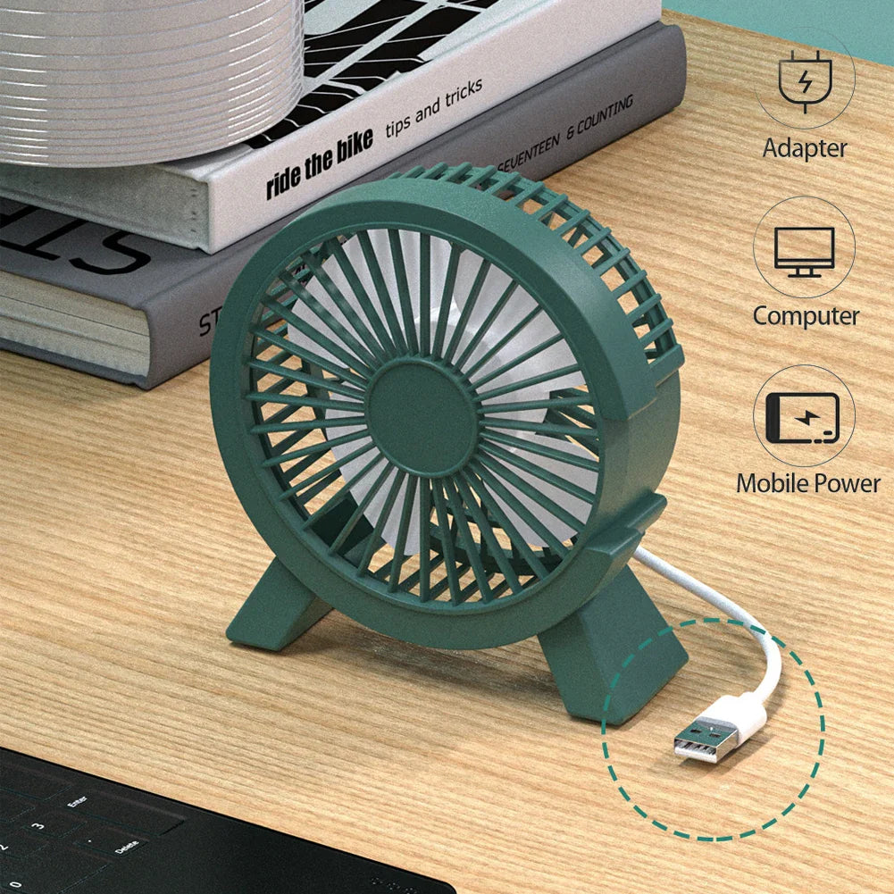 Carvallo Mini Bordsfläkt USB | Tyst &amp; Kompakt | 4 Tum Bordsfläkt för Kontor, Hem &amp; Camping