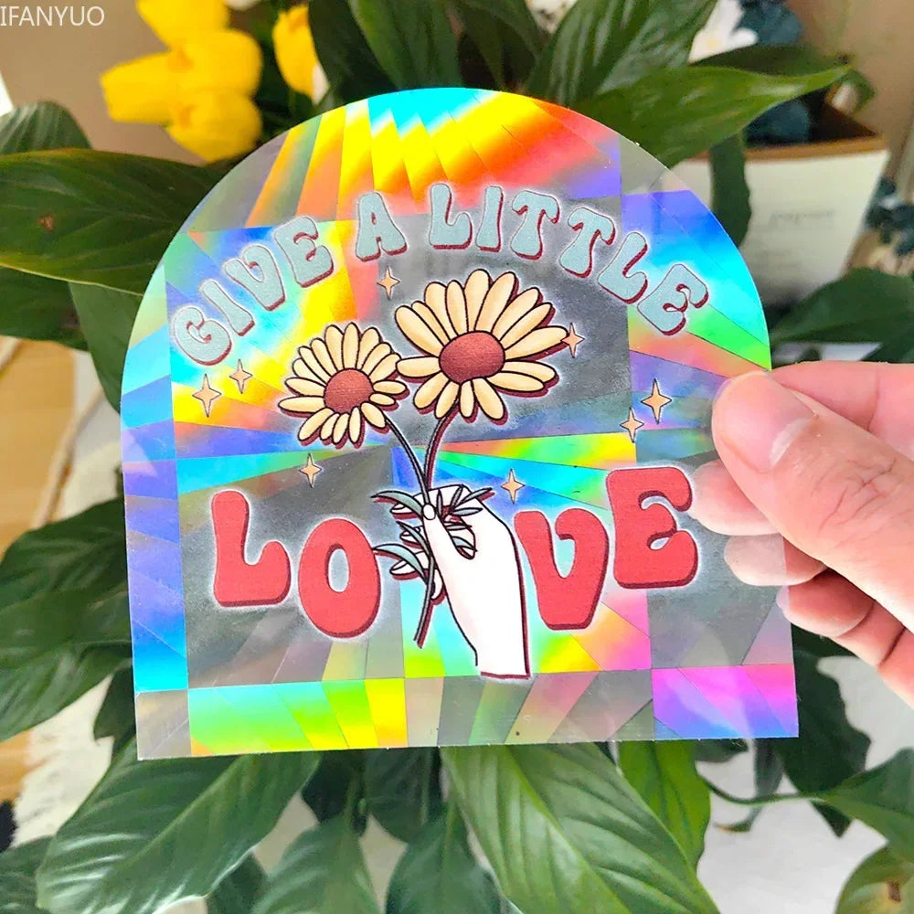 Carvallo fönsterdekal solfångare | Självhäftande med 3D-regnbågseffekt | För fönster, väggar & dekoration