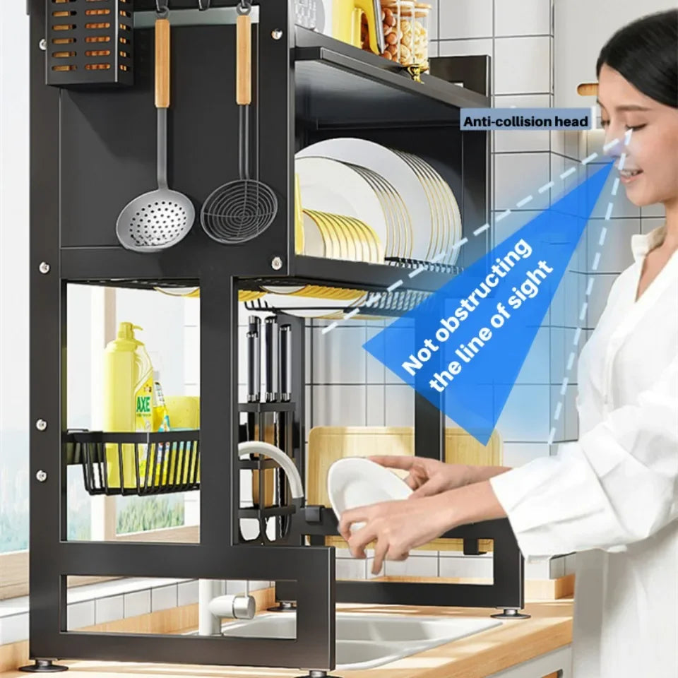 Royallure Justerbar Rostfritt Stål Diskstativ Skåp Organisatör för Kök Diskho