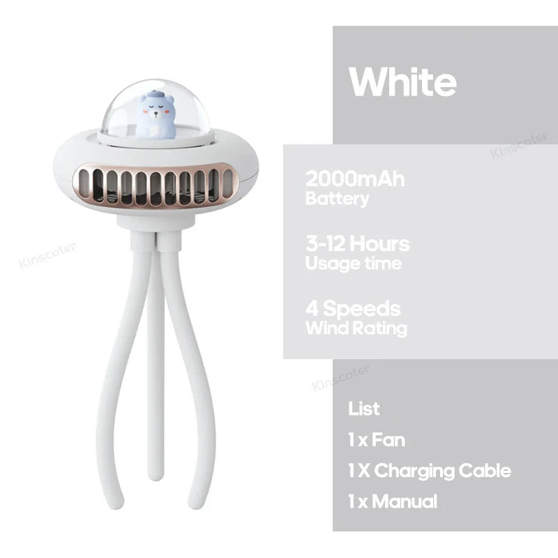 Carvallo-Ventilator Brisano ClipFlex | Fällbar & Återuppladdningsbar | 2000 mAh Batteri | 4 Hastigheter | Med klämma för barnvagn, bord & på språng