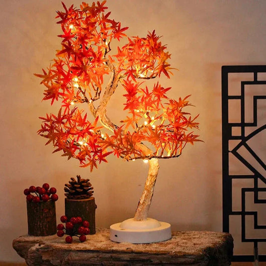 LumiLeaf - LED Lönn Bonsai Lampa – Stämningsfull Bordslampa för Vardagsrum och Sovrum