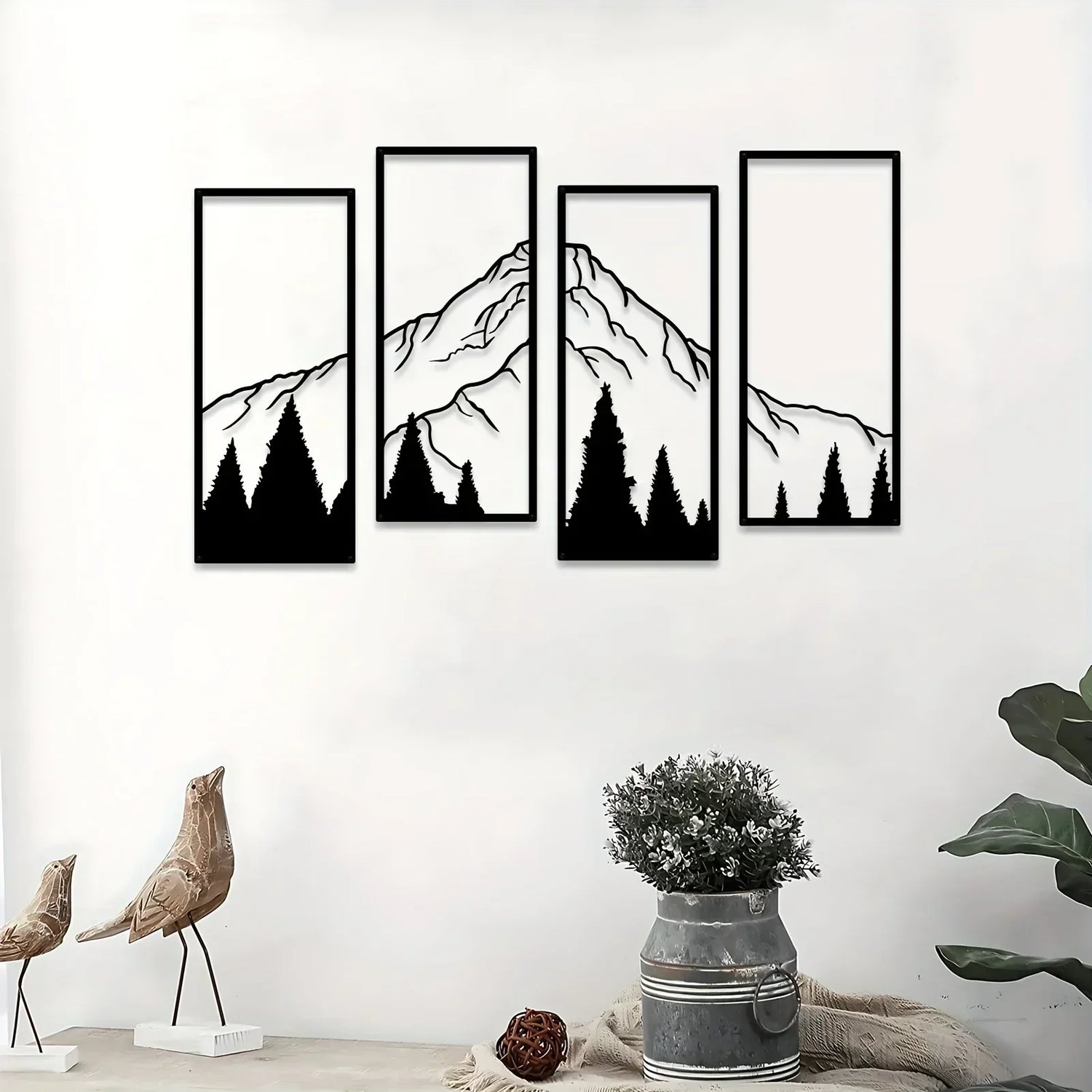 Majestic Mountains Väggdekoration – Fyra-delars Konstset