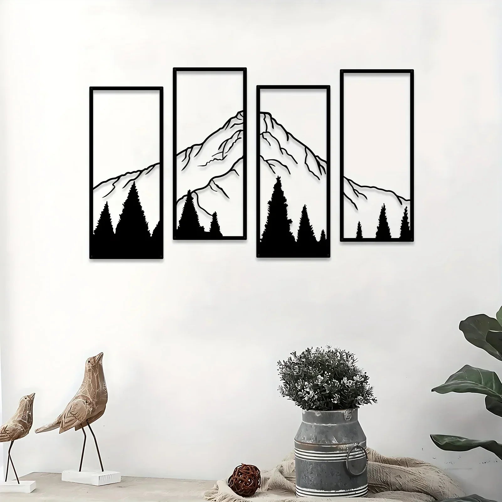Majestic Mountains Väggdekoration – Fyra-delars Konstset