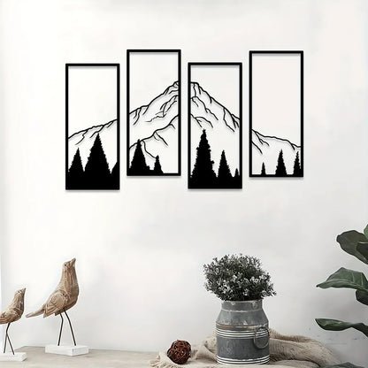 Majestic Mountains Väggdekoration – Fyra-delars Konstset